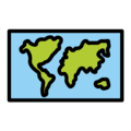 world map on platform OpenMoji