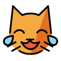 cat with tears of joy on platform OpenMoji