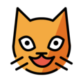 grinning cat on platform OpenMoji