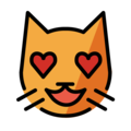 smiling cat with heart-eyes on platform OpenMoji