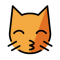 kissing cat on platform OpenMoji