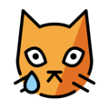 crying cat on platform OpenMoji