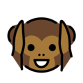 hear-no-evil monkey on platform OpenMoji