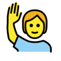 person raising hand on platform OpenMoji