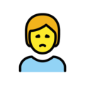 person frowning on platform OpenMoji