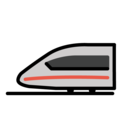 bullet train on platform OpenMoji
