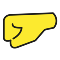 left-facing fist on platform OpenMoji
