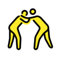people wrestling on platform OpenMoji