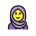 woman with headscarf on platform OpenMoji