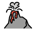 volcano on platform OpenMoji