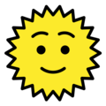 sun with face on platform OpenMoji
