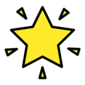 glowing star on platform OpenMoji