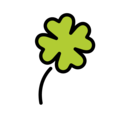 four leaf clover on platform OpenMoji