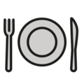 knife fork plate on platform OpenMoji