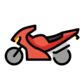 racing motorcycle on platform OpenMoji