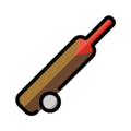 cricket bat and ball on platform OpenMoji