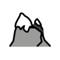 snow capped mountain on platform OpenMoji