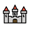 european castle on platform OpenMoji