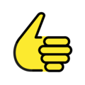 thumbs up on platform OpenMoji