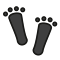 footprints on platform OpenMoji