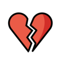 broken heart on platform OpenMoji