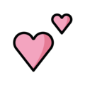 two hearts on platform OpenMoji