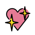 sparkling heart on platform OpenMoji