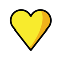 yellow heart on platform OpenMoji