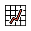 chart with upwards trend on platform OpenMoji