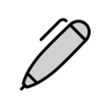lower left ballpoint pen on platform OpenMoji