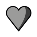 black heart on platform OpenMoji