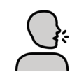 speaking head in silhouette on platform OpenMoji