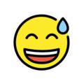 sweat smile on platform OpenMoji