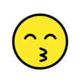 kissing smiling eyes on platform OpenMoji