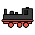steam locomotive on platform OpenMoji