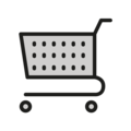 shopping trolley on platform OpenMoji