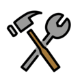 hammer and wrench on platform OpenMoji