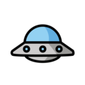 flying saucer on platform OpenMoji