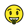 money mouth face on platform OpenMoji