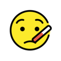 face with thermometer on platform OpenMoji