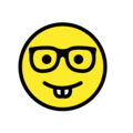 nerd face on platform OpenMoji