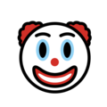 clown face on platform OpenMoji