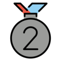 second place medal on platform OpenMoji