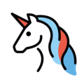 unicorn face on platform OpenMoji