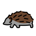 hedgehog on platform OpenMoji