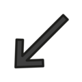 down-left arrow on platform OpenMoji