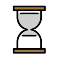 hourglass flowing sand on platform OpenMoji