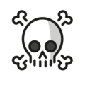 skull and crossbones on platform OpenMoji