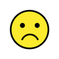 frowning face on platform OpenMoji