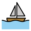 sailboat on platform OpenMoji